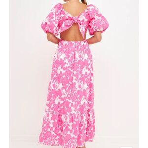 Floral Cut-Out Maxi Dress FUCHSIA / S